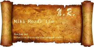 Niki Rozália névjegykártya